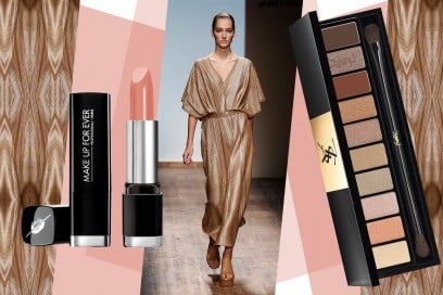 Abiti oro e make up: Salvatore Ferragamo