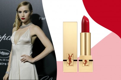 Rossetti rossi da red carpet: Rouge Pur Couture n.1 Le Rouge di Yves Saint Laurent – Suki Waterhouse