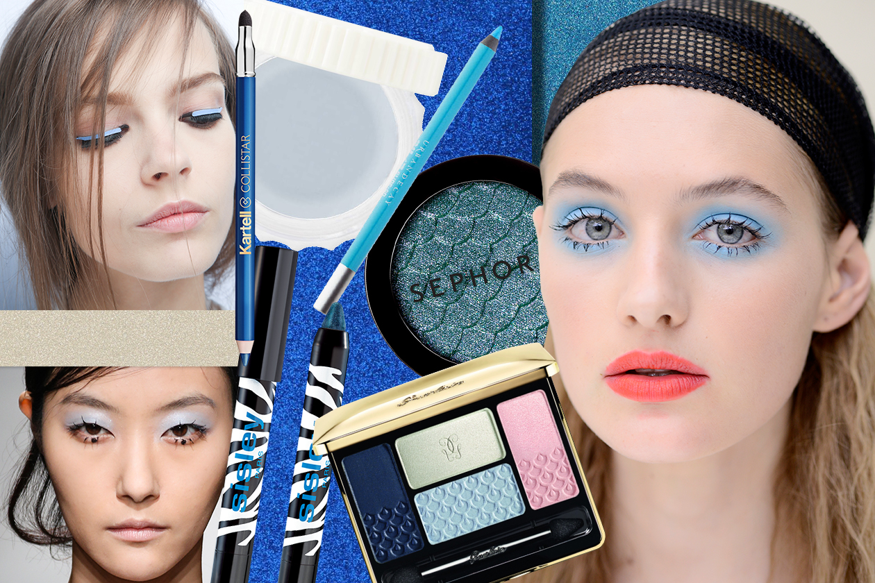 Trucco occhi azzurro: la tendenza smokey eyes celeste per la P/E 2015