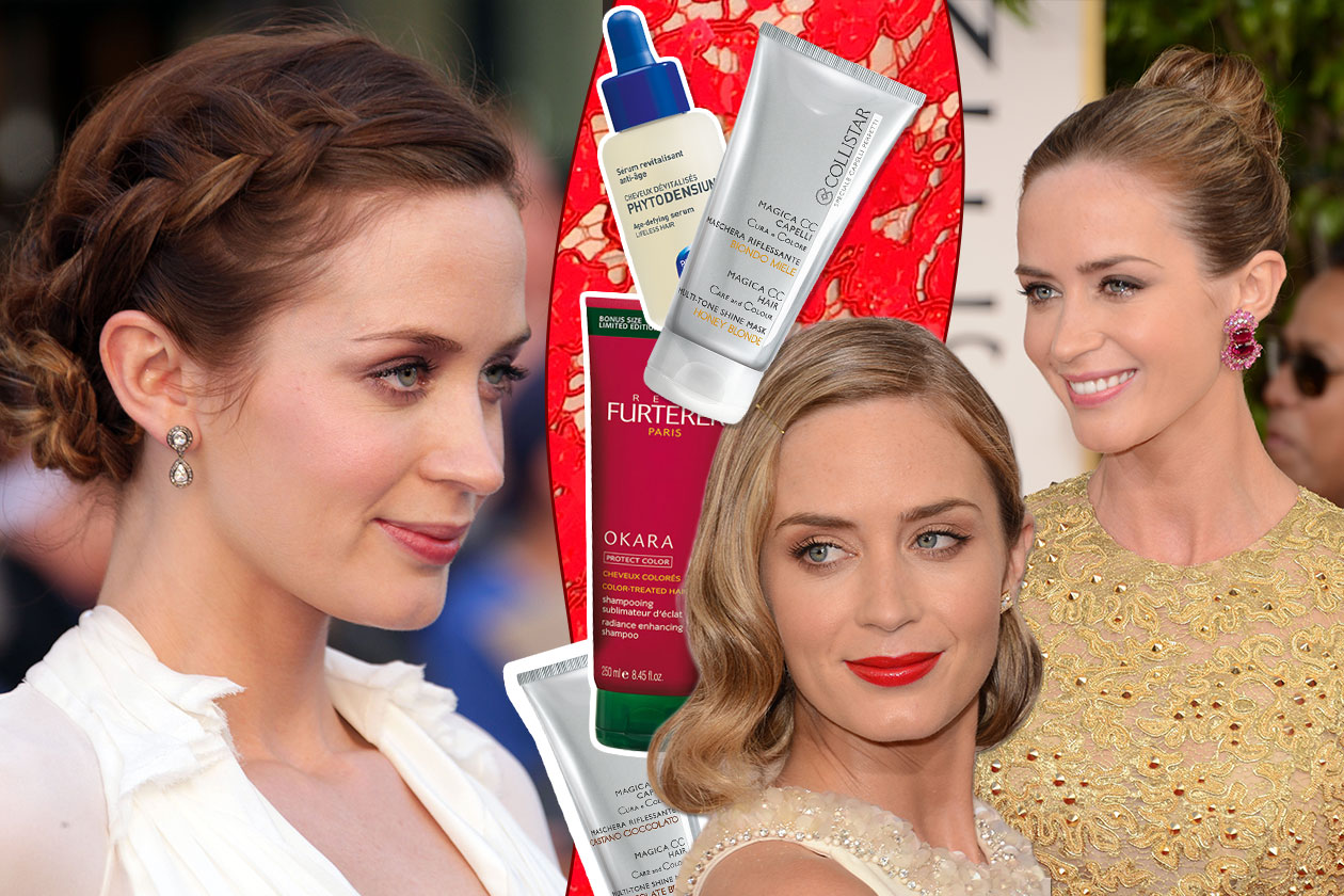 Emily Blunt: capelli dalla chioma curata e luminosa con acconciature romantiche