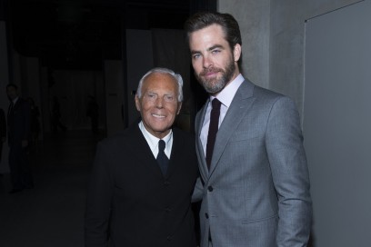 Giorgio Armani e Chris Pine