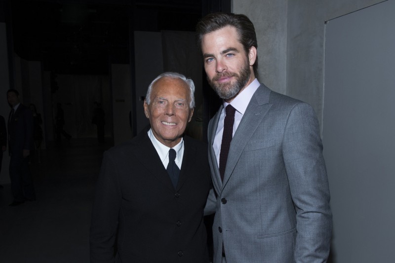 Giorgio Armani e Chris Pine