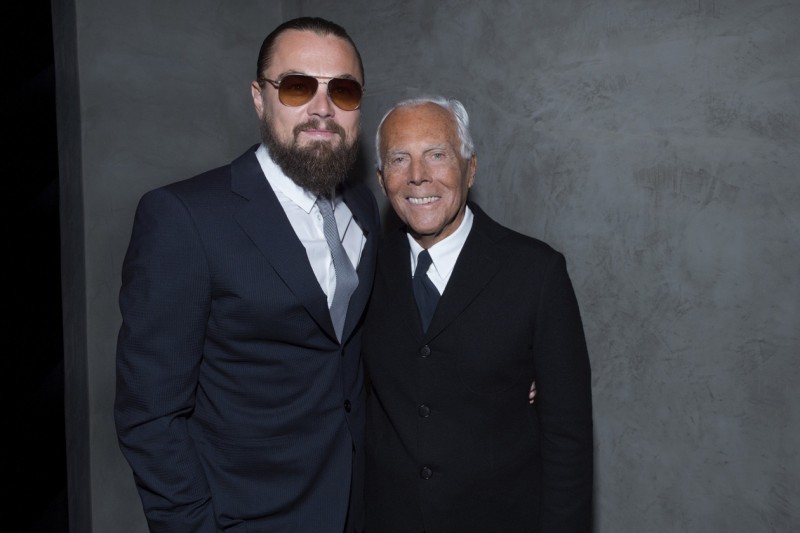 Leonardo Di Caprio e Giorgio Armani