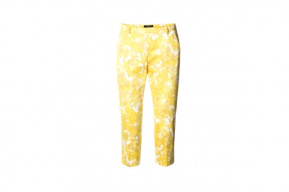 Pantaloni con stampa floreale in giallo