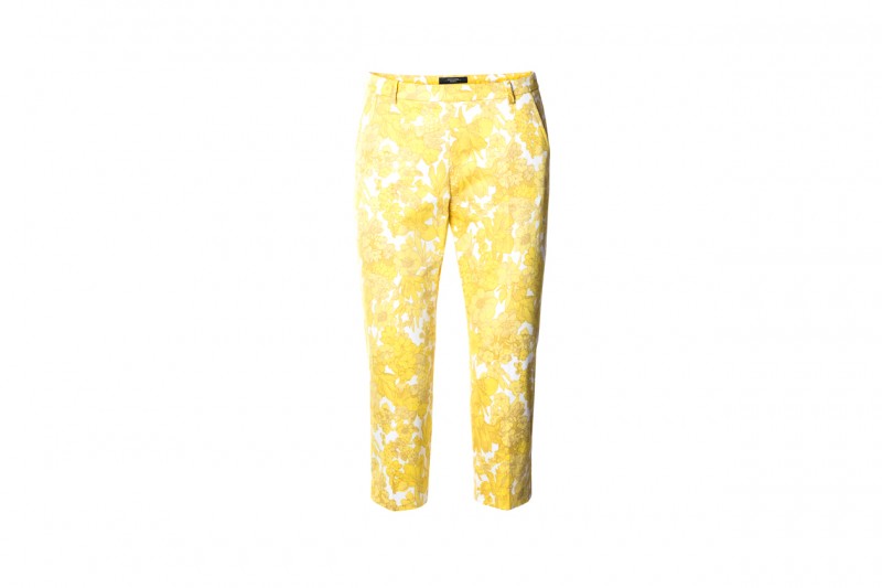 Pantaloni con stampa floreale in giallo