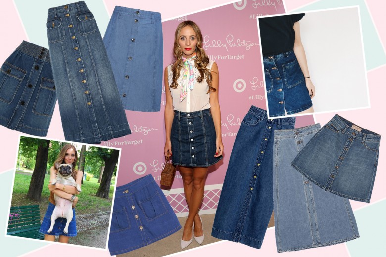 Gonna jeans con bottoni: il must have del momento
