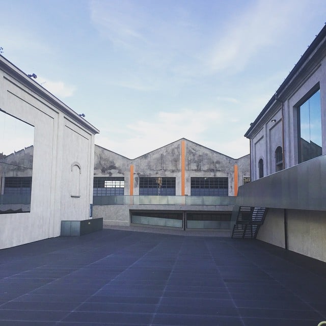 At the beautiful Fondazione Prada for an exclusive cocktail #weloveit @prada #fondazioneprada