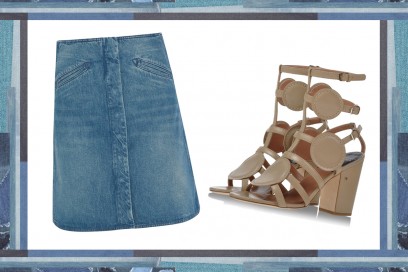 MIX & MATCH: GONNA IN JEANS MIH JEANS + SANDALI DA GLADIATORE LAURENCE DACADE