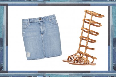 MIX & MATCH: GONNA IN JEANS PAIGE + SANDALI DA GLADIATORE K. JAQUES