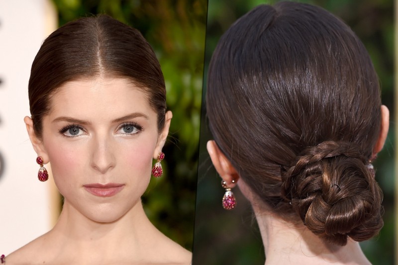 ANNA KENDRICK HAIRSTYLE: CHIGNON INTRECCIATO