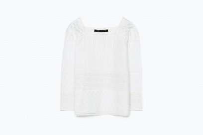 Top in cotone sangallo: Zara