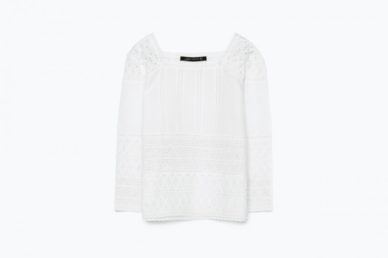 Top in cotone sangallo: Zara