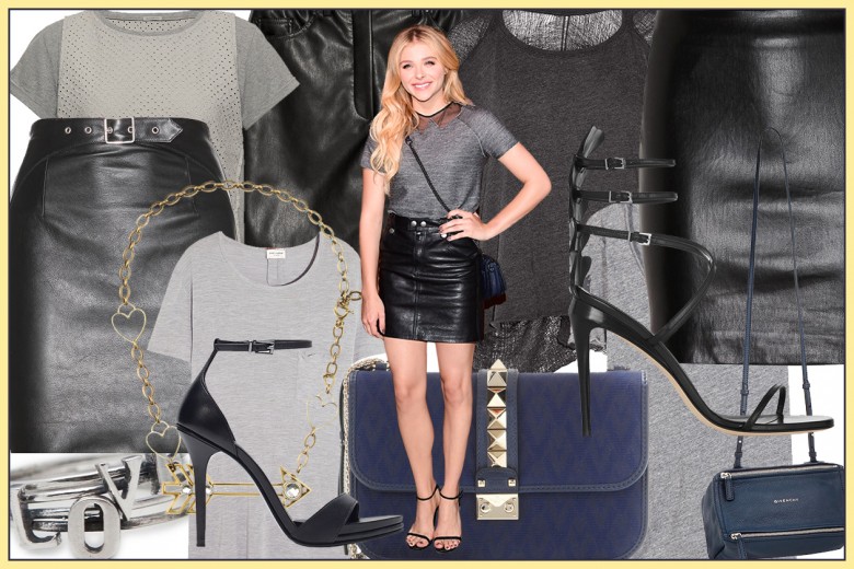 Get the look: Chloë Grace Moretz con gonna di pelle