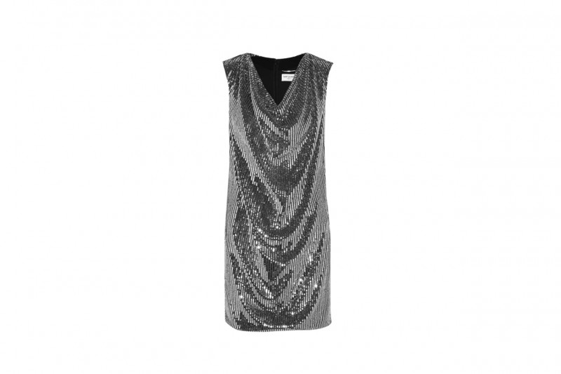 Abito in paillettes metal: Saint Laurent