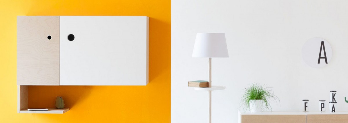 Wall-mounted bookcase / contemporary / in wood