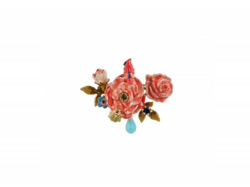 les-nereides-broche-cardinal-rouge-et-bouquet-de-roses