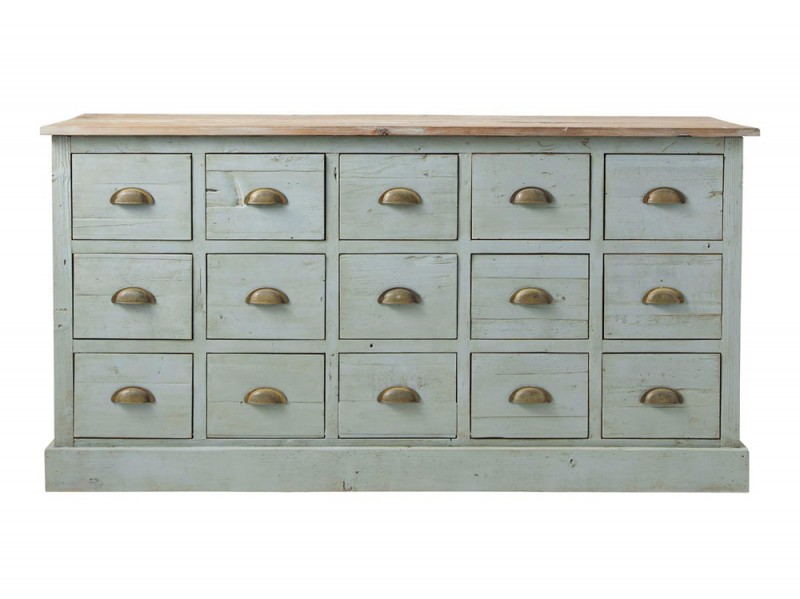 Cassettiera grigia multi-cassetti a bancone