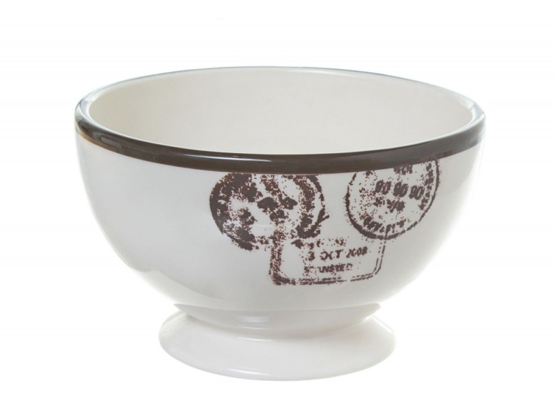 Ciotola con decoro a timbro postale