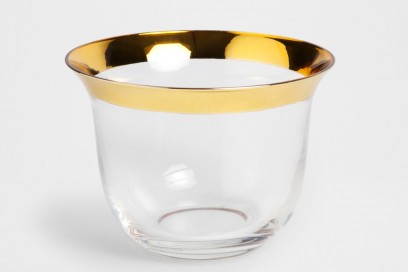Ciotola in vetro con bordo dorato