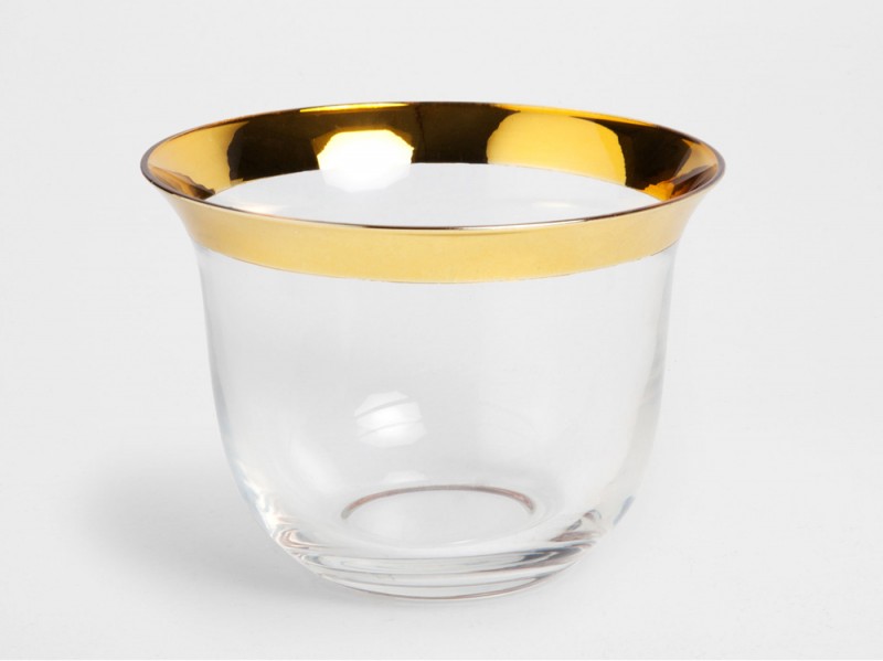 Ciotola in vetro con bordo dorato