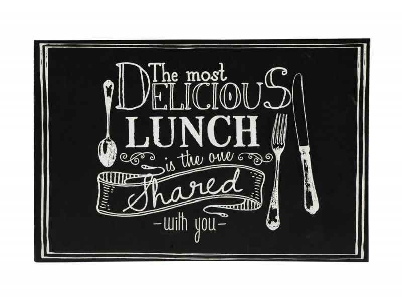 Decorazione murale in legno e metallo nero