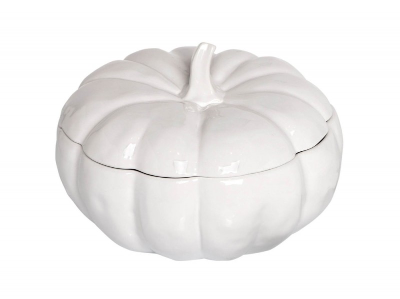 Zuppiera a forma di zucca in ceramica