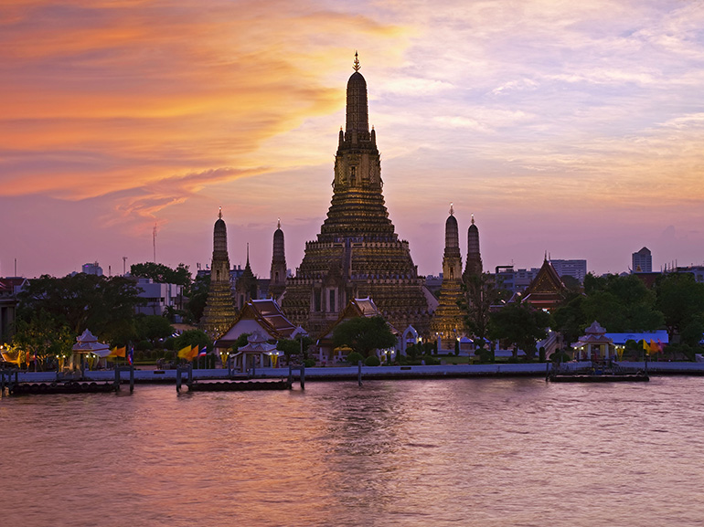 bangkok tempio tramonto
