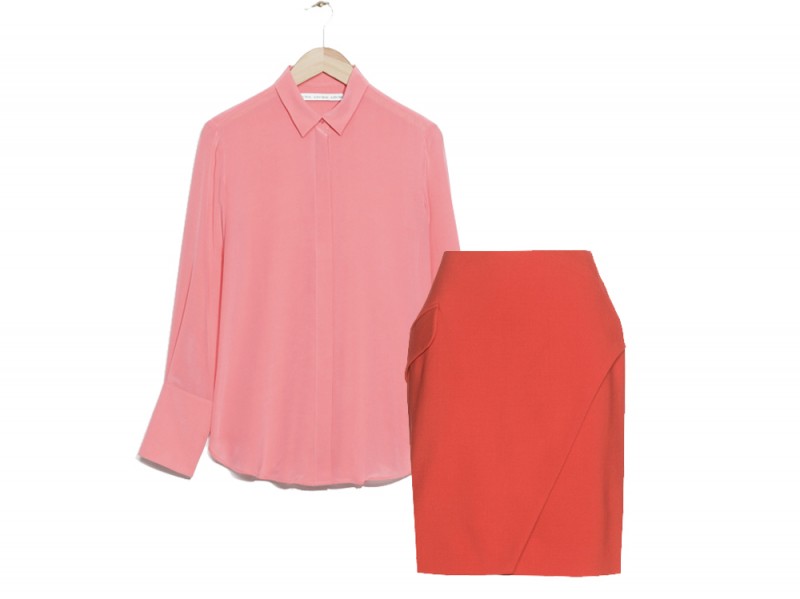 stories-camica-rosa-fragola-e-gonna-rossa-carven