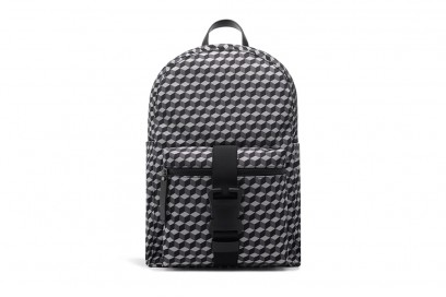 Mens-nylon-cube-print-safety-buckle-backpack