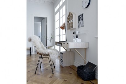 Un corner adibito ad ufficio casalingo invernale, Bloomingville