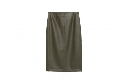 gonna verde pelle zara