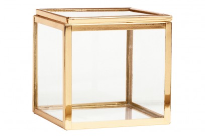 La scatola in vetro con profili in oro