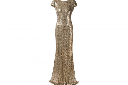 abito lungo oro badgley mischka