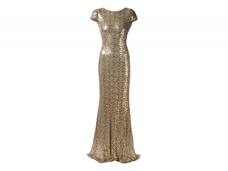 abito lungo oro badgley mischka