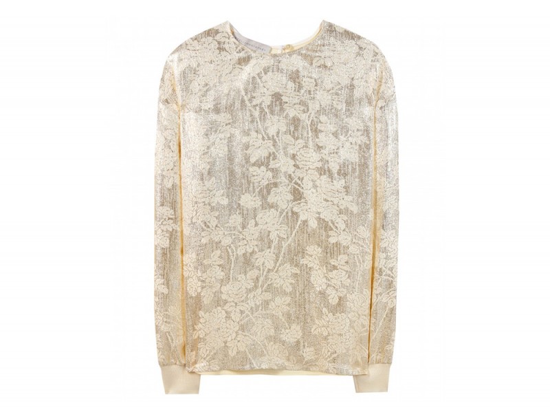 blusa oro fiori stella mccartney