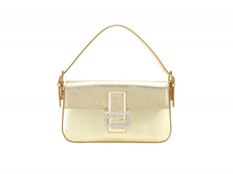 borsa baguette oro fendi