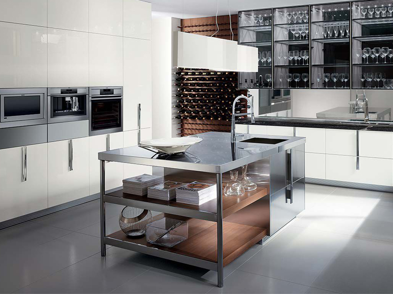 Contemporary kitchen / marble / wood veneer / by Rodolfo Dordoni