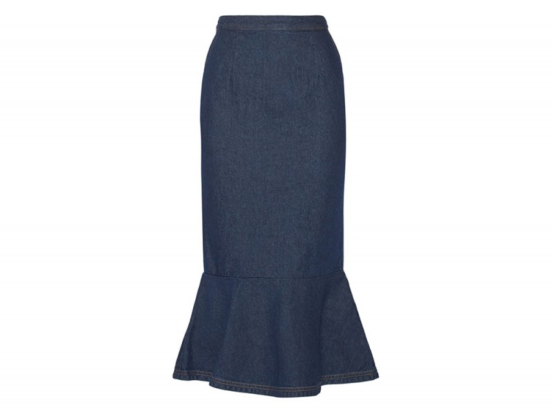 gonna midi denim ruches steve j & yoni p