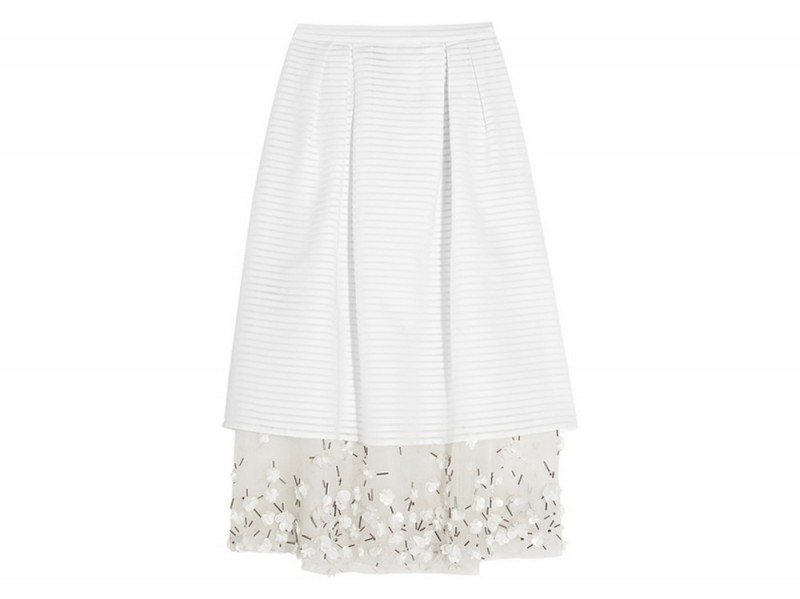 gonna midi fiori mother of pearl