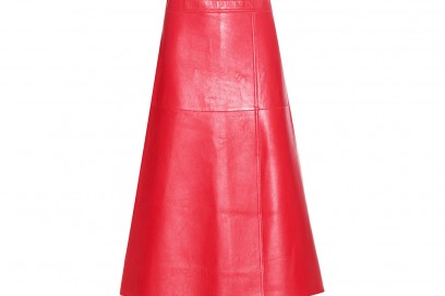 gonna midi pelle rossa marlene birger