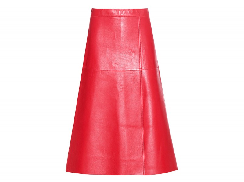 gonna midi pelle rossa marlene birger