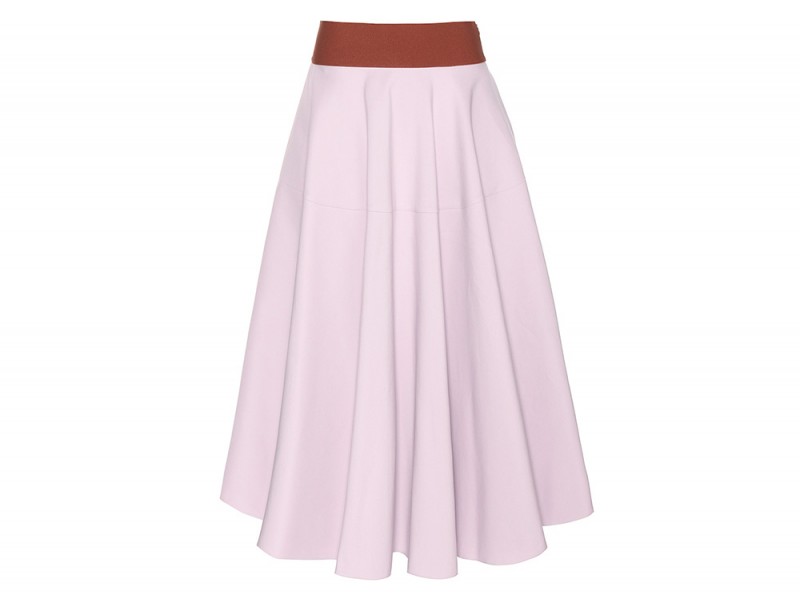 gonna midi rosa plissé marni