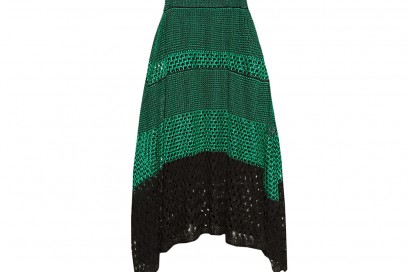 gonna midi verde crochet proenza schouler