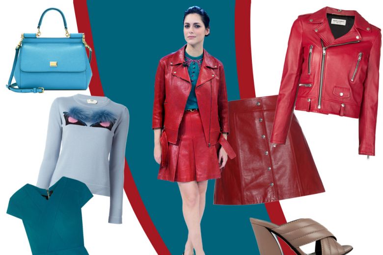 Miriam Leone in red leather. Get the look!