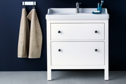 mobile bianco bagno lavandino incassato ikea