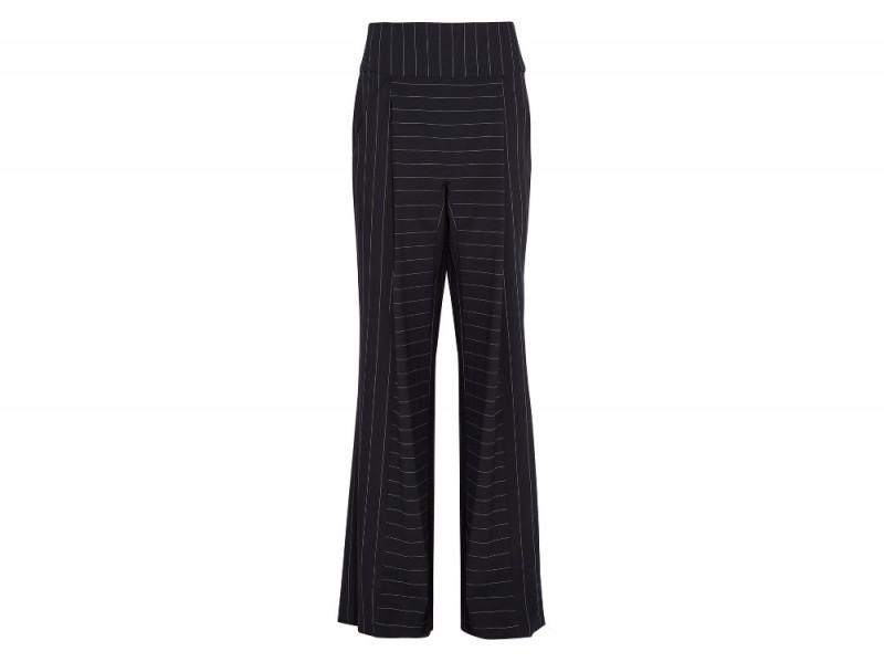 DION LEE Pinstriped stretch-cady wide-leg pants_NET