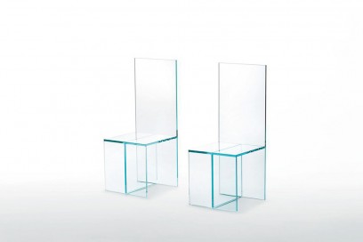 Contemporary chair / glass