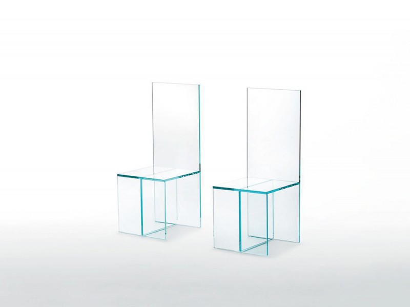 Contemporary chair / glass