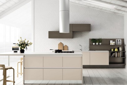 Contemporary kitchen / polymer / island