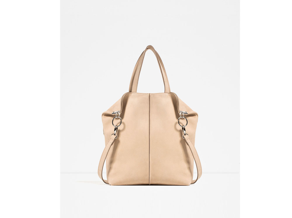 zara khaki bolsa